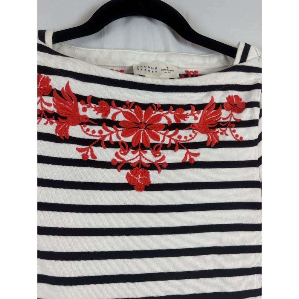Kate Spade Broome Street Nautical Striped Embroidered Drop Waist‎ Dress XS - Picture 9 of 13